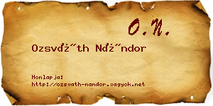 Ozsváth Nándor névjegykártya