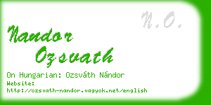 nandor ozsvath business card